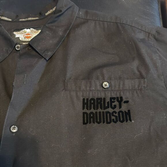 Harley-Davidson Velvet Shadow Motorcycle Button Down Shirt XXL - Picture 3 of 5